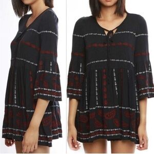 POL Navy Embroidered Tunic Top BRAND NEW